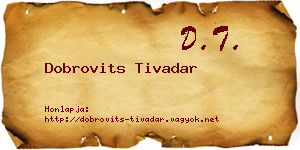 Dobrovits Tivadar névjegykártya